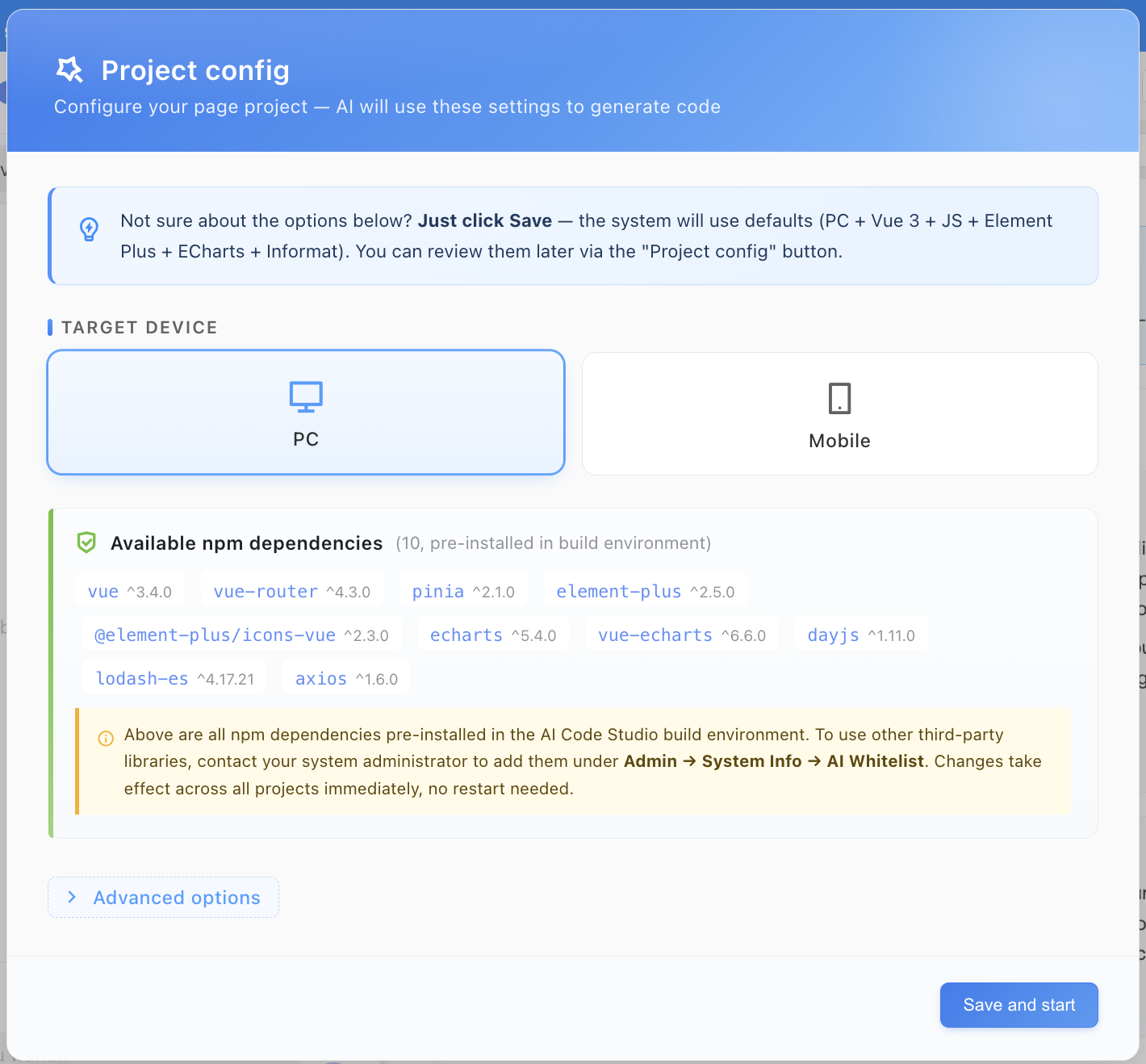 Create AI Smart Designer Module